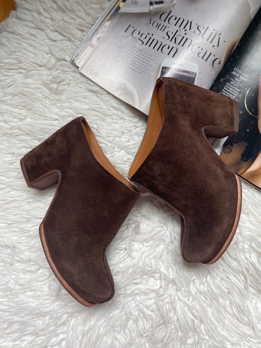 Kork-Ease Women’s Brown Suede Heeled Mules - Picture 4 of 10